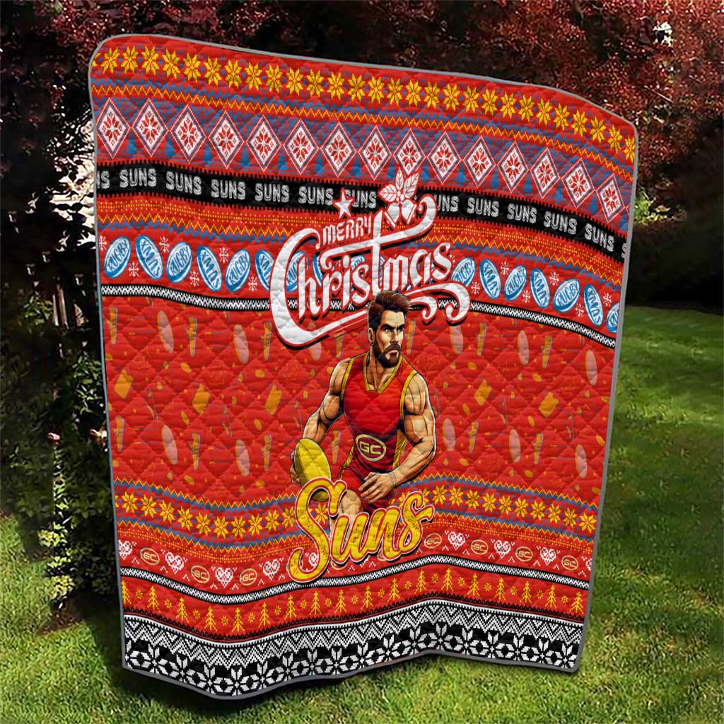 Suns Football Xmas Quilt Australia AFL Mascot