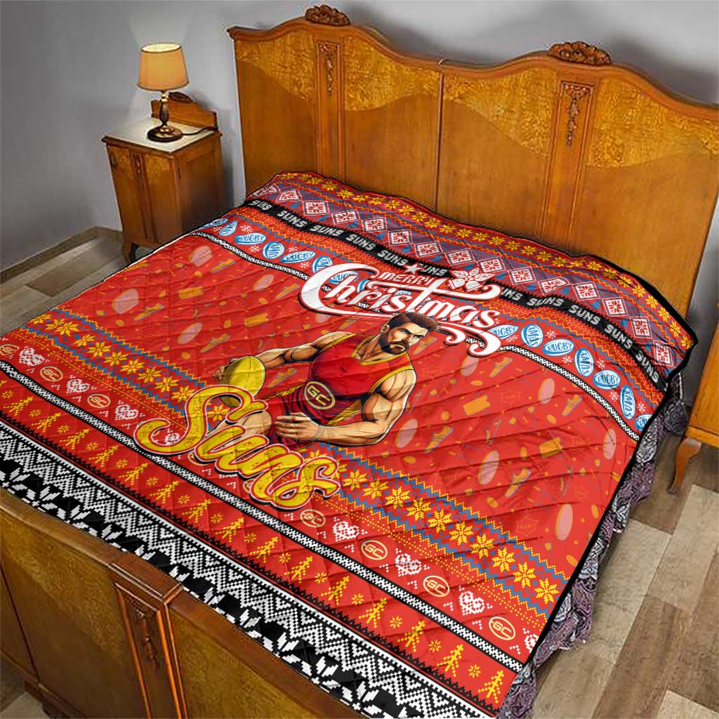 Suns Football Xmas Quilt Australia AFL Mascot