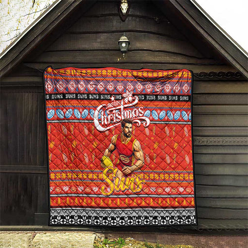 Suns Football Xmas Quilt Australia AFL Mascot