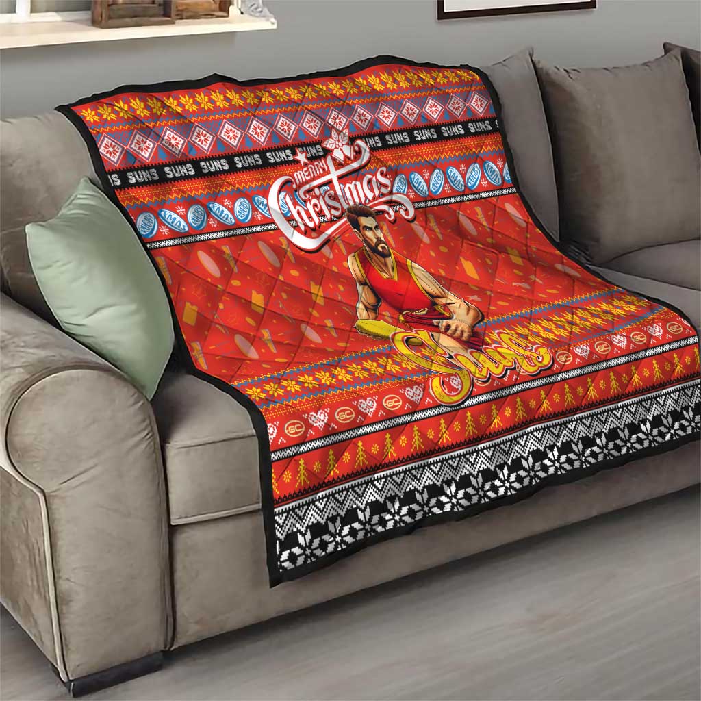 Suns Football Xmas Quilt Australia AFL Mascot