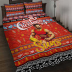 Suns Football Xmas Quilt Bed Set Australia AFL Mascot