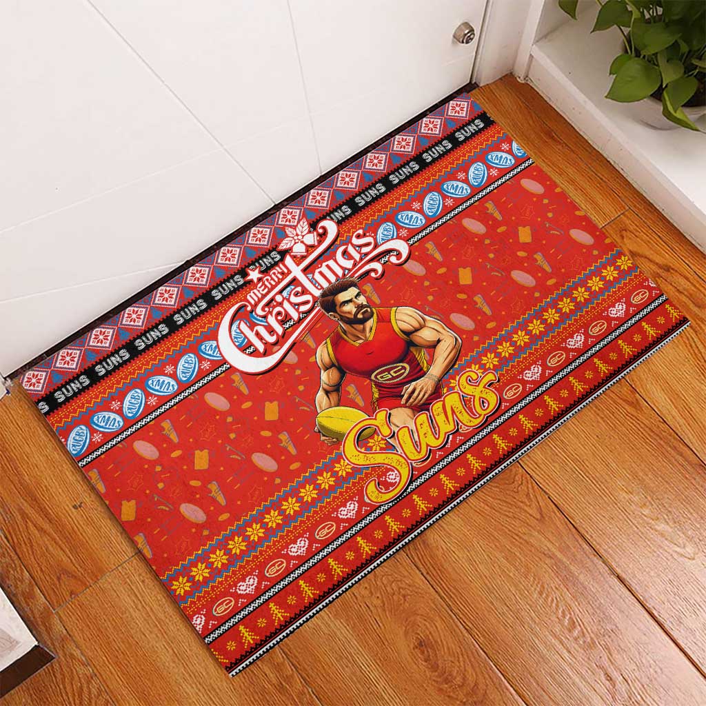 Suns Football Xmas Rubber Doormat Australia AFL Mascot