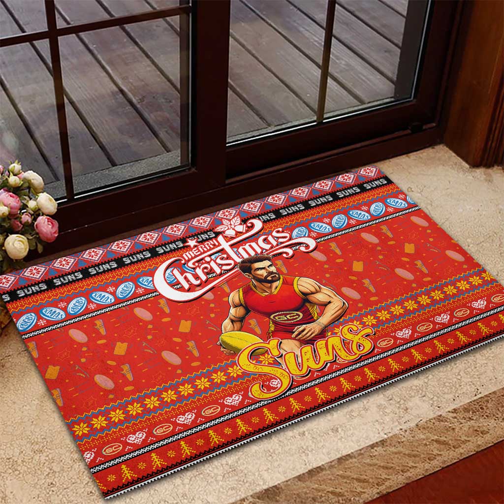 Suns Football Xmas Rubber Doormat Australia AFL Mascot