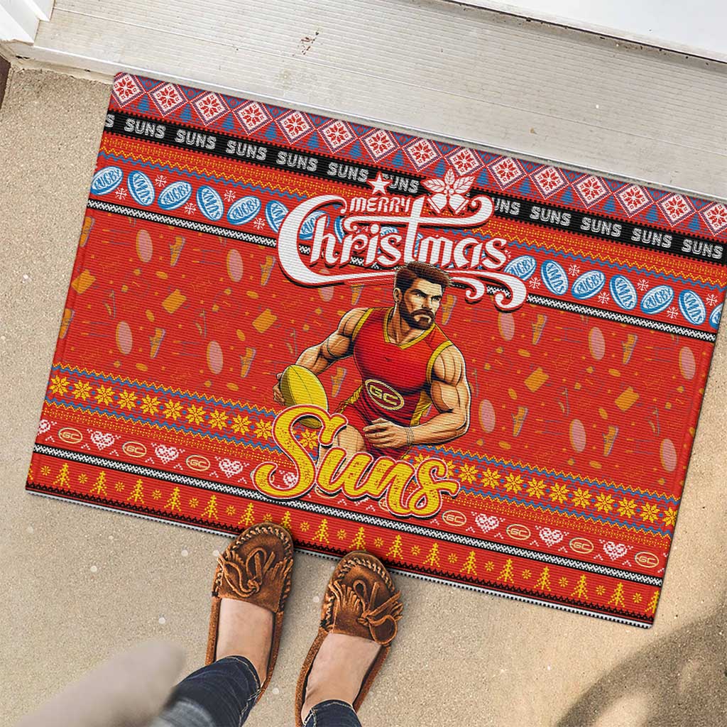 Suns Football Xmas Rubber Doormat Australia AFL Mascot
