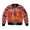 Personalized Suns Rugby Xmas Sleeve Zip Bomber Jacket Australia AFL Mascot