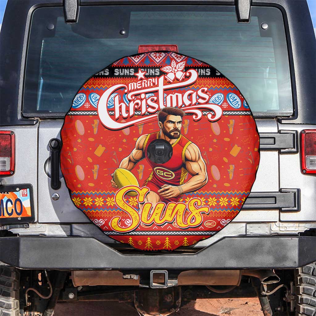 Suns Football Xmas Spare Tire Cover Australia AFL Mascot