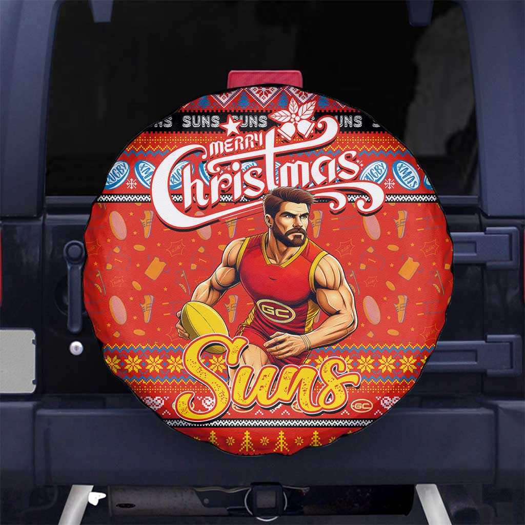 Suns Football Xmas Spare Tire Cover Australia AFL Mascot