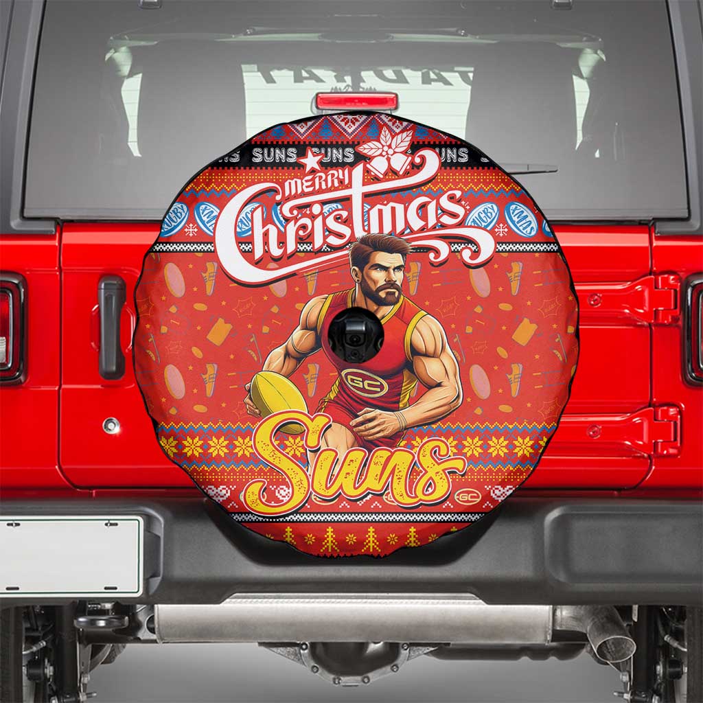 Suns Football Xmas Spare Tire Cover Australia AFL Mascot