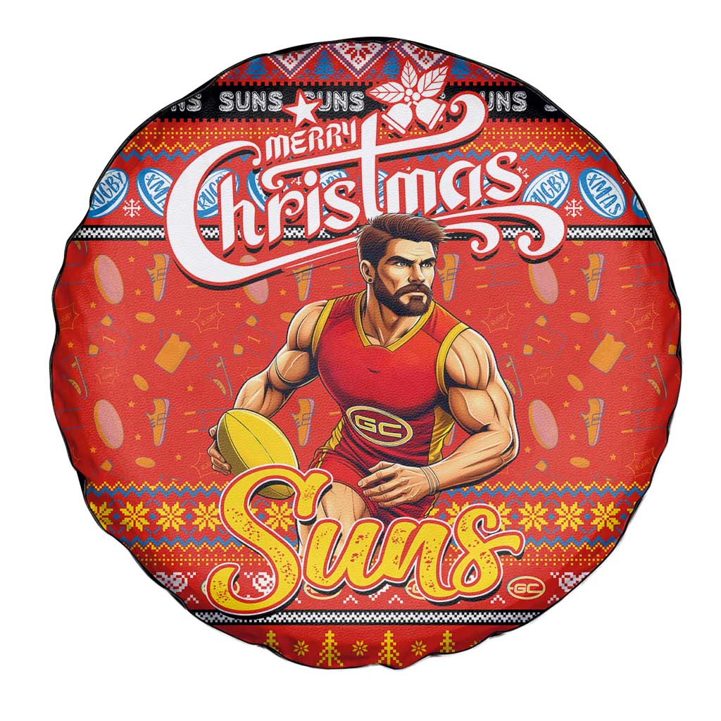 Suns Football Xmas Spare Tire Cover Australia AFL Mascot