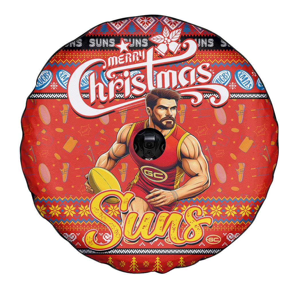 Suns Football Xmas Spare Tire Cover Australia AFL Mascot