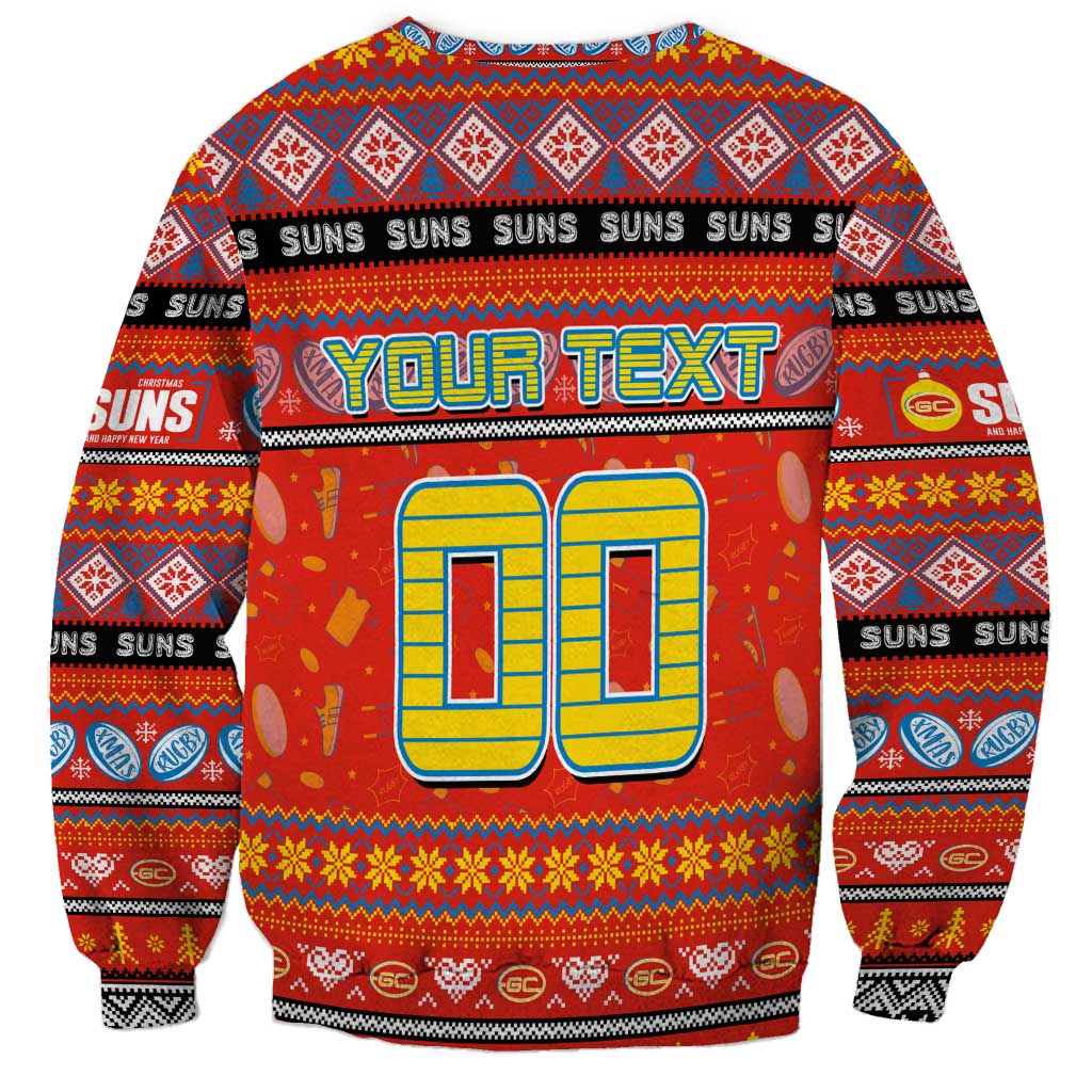 Personalized Suns Rugby Xmas Sweatshirt Australia AFL Mascot