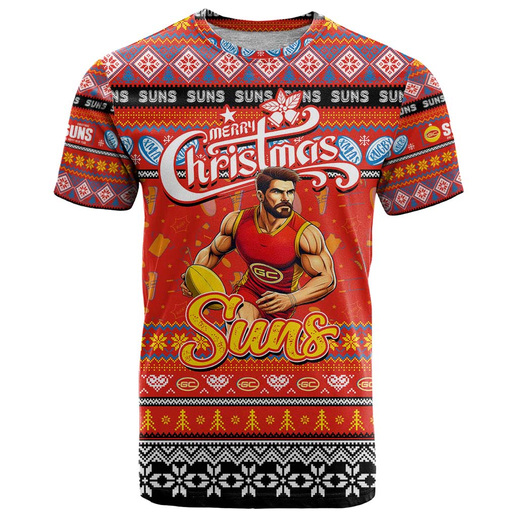 Personalized Suns Rugby Xmas T Shirt Australia AFL Mascot