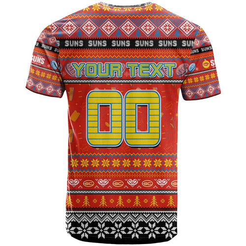 Personalized Suns Rugby Xmas T Shirt Australia AFL Mascot