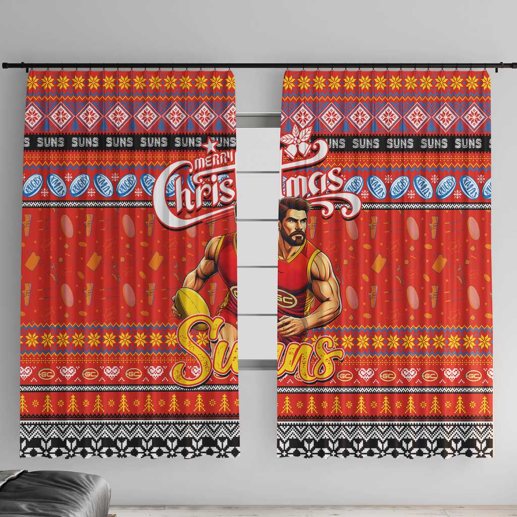 Suns Football Xmas Window Curtain Australia AFL Mascot