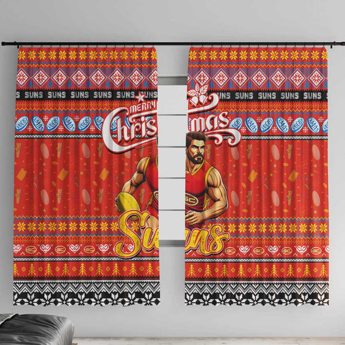 Suns Football Xmas Window Curtain Australia AFL Mascot