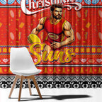 Suns Football Xmas Window Curtain Australia AFL Mascot