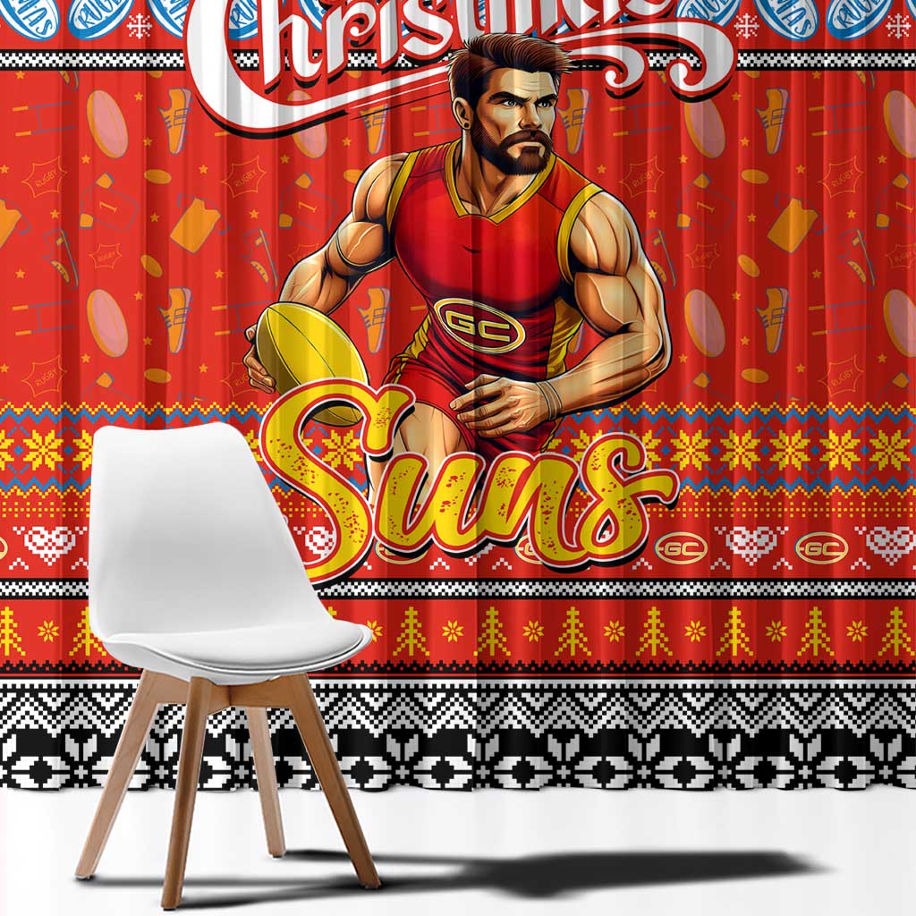 Suns Football Xmas Window Curtain Australia AFL Mascot