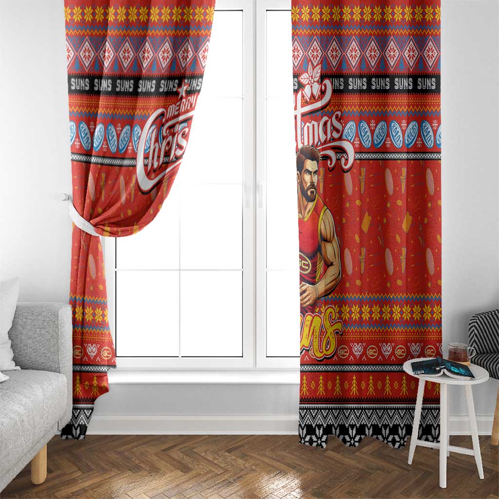 Suns Football Xmas Window Curtain Australia AFL Mascot