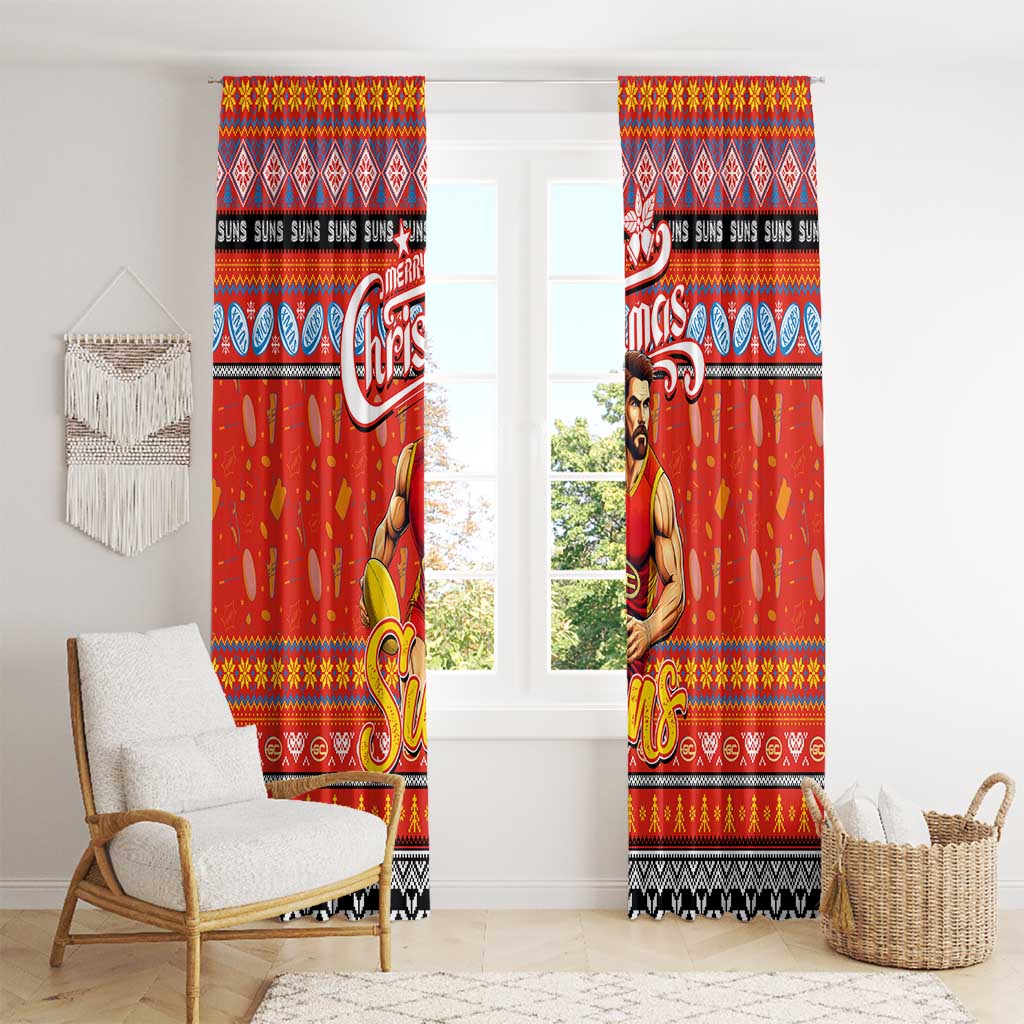 Suns Football Xmas Window Curtain Australia AFL Mascot