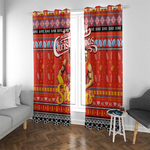 Suns Football Xmas Window Curtain Australia AFL Mascot