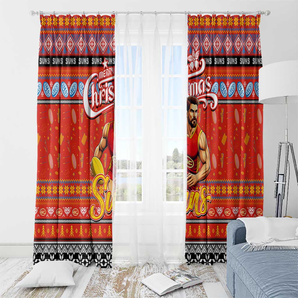 Suns Football Xmas Window Curtain Australia AFL Mascot