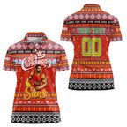 Personalized Suns Rugby Xmas Women Polo Shirt Australia AFL Mascot
