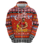 Personalized Suns Rugby Xmas Zip Hoodie Australia AFL Mascot