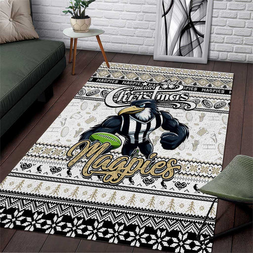 Magpies Football Xmas Area Rug Australia AFL Mascot