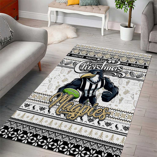 Magpies Football Xmas Area Rug Australia AFL Mascot
