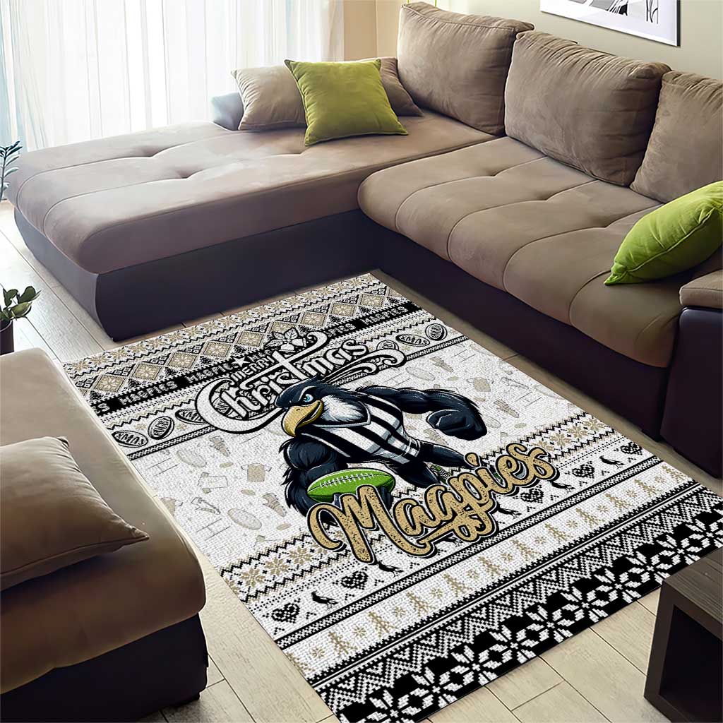 Magpies Football Xmas Area Rug Australia AFL Mascot