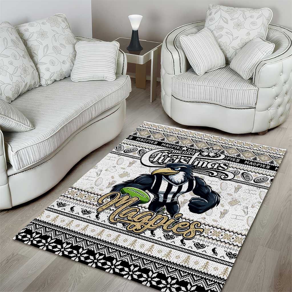 Magpies Football Xmas Area Rug Australia AFL Mascot