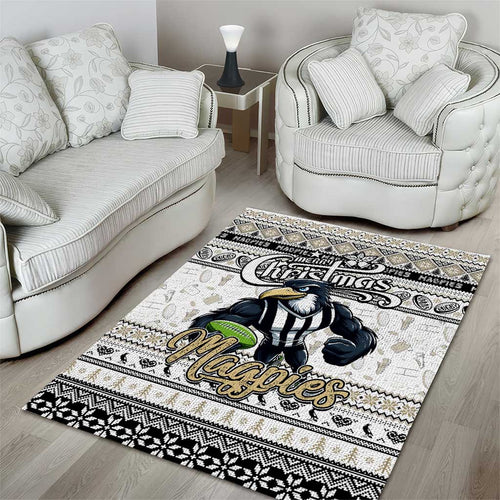 Magpies Football Xmas Area Rug Australia AFL Mascot