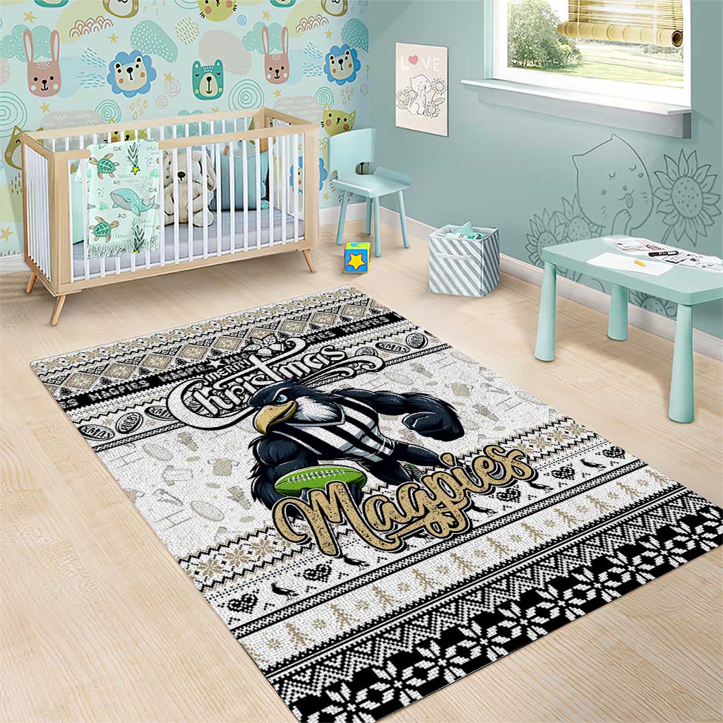 Magpies Football Xmas Area Rug Australia AFL Mascot