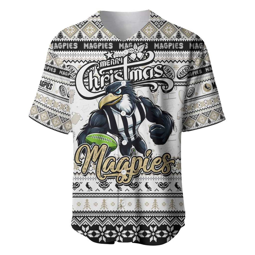 Personalized Magpies Rugby Xmas Baseball Jersey Australia AFL Mascot