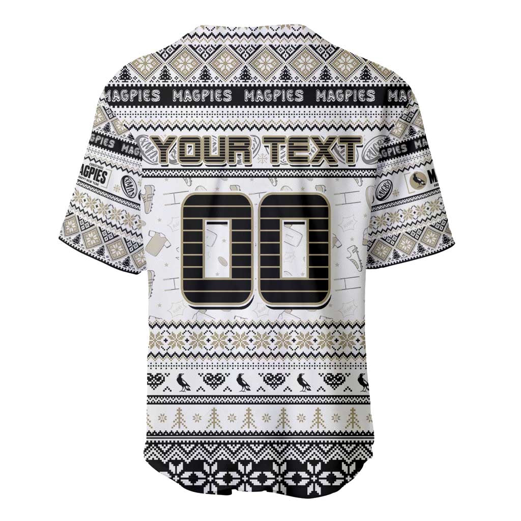 Personalized Magpies Rugby Xmas Baseball Jersey Australia AFL Mascot