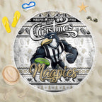 Magpies Football Xmas Beach Blanket Australia AFL Mascot