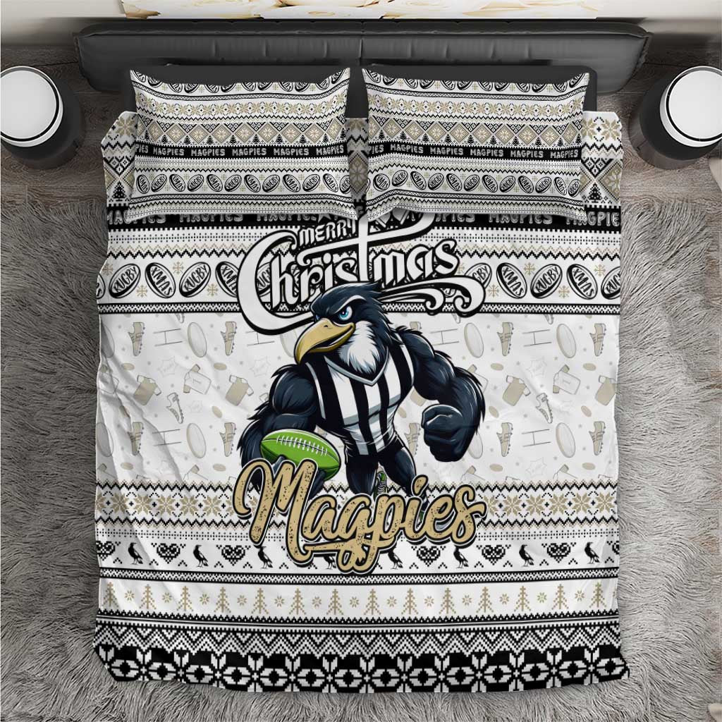 Magpies Football Xmas Bedding Set Australia AFL Mascot