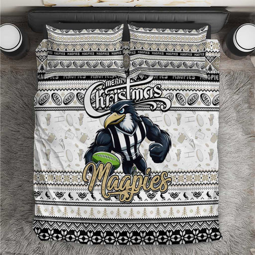 Magpies Football Xmas Bedding Set Australia AFL Mascot