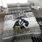 Magpies Football Xmas Bedding Set Australia AFL Mascot