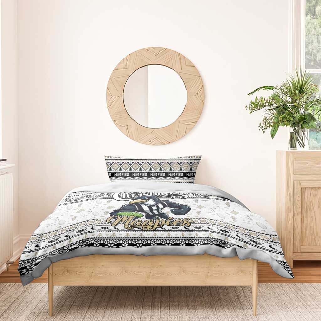 Magpies Football Xmas Bedding Set Australia AFL Mascot