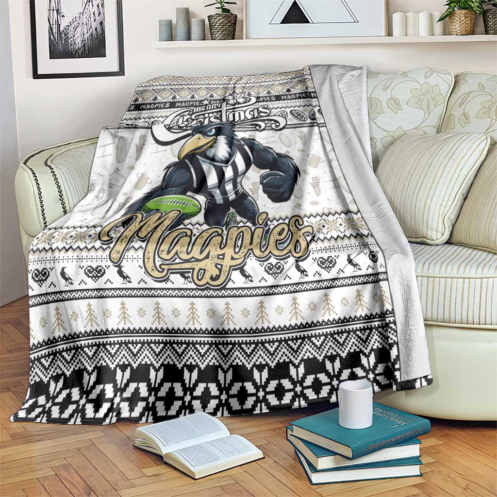 Magpies Football Xmas Blanket Australia AFL Mascot