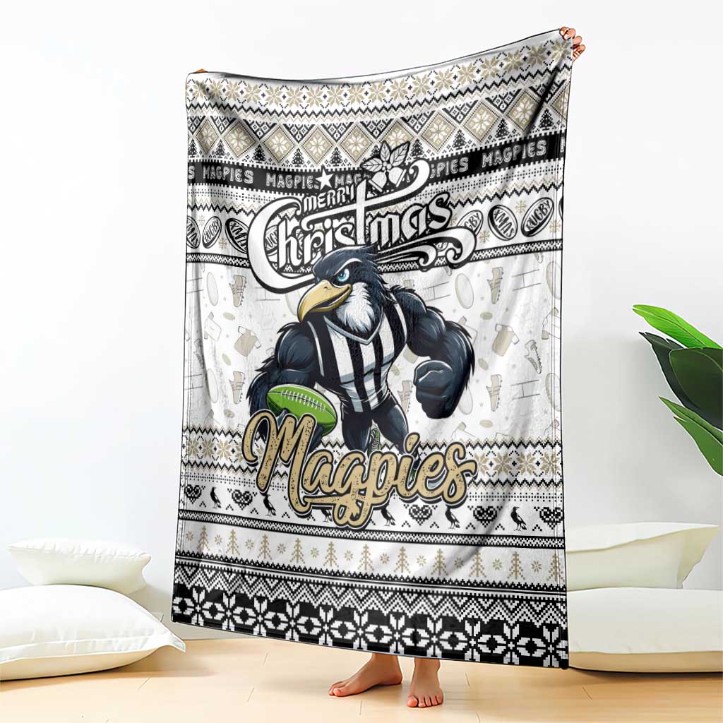 Magpies Football Xmas Blanket Australia AFL Mascot