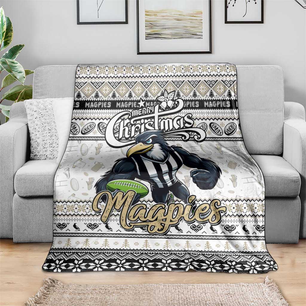 Magpies Football Xmas Blanket Australia AFL Mascot