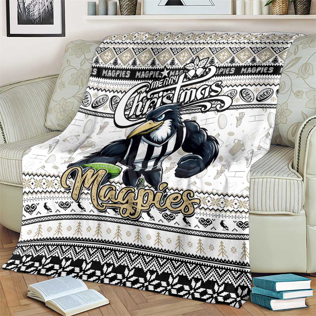 Magpies Football Xmas Blanket Australia AFL Mascot