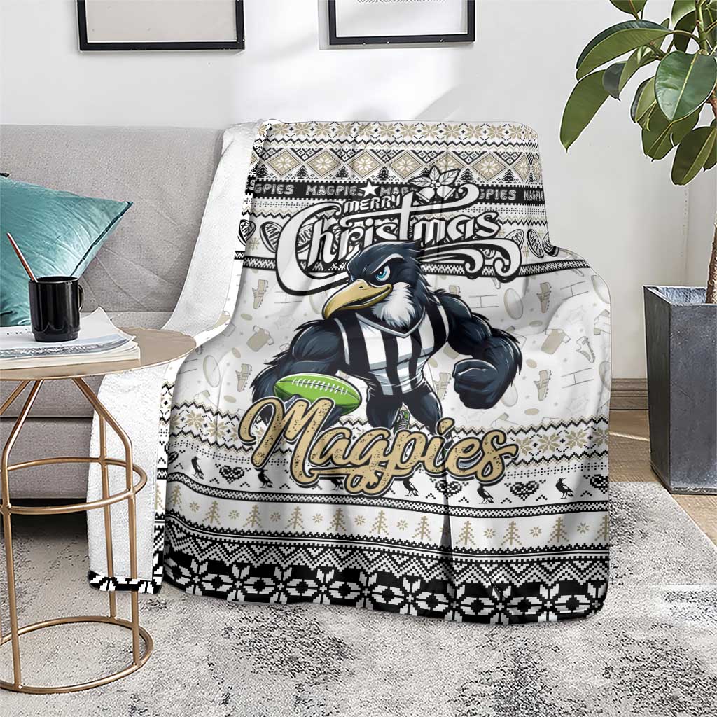 Magpies Football Xmas Blanket Australia AFL Mascot