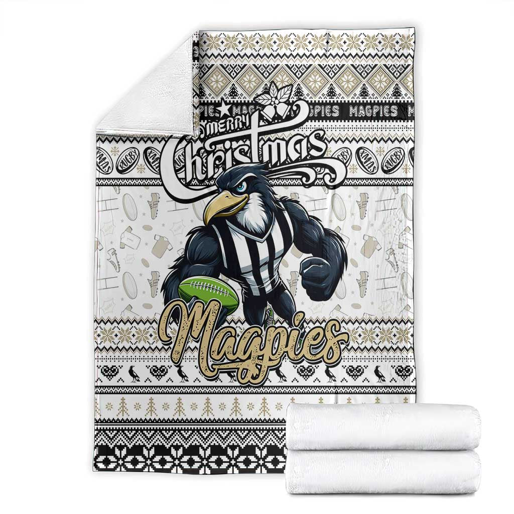 Magpies Football Xmas Blanket Australia AFL Mascot