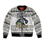 Personalized Magpies Rugby Xmas Bomber Jacket Australia AFL Mascot