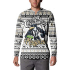 Personalized Magpies Rugby Xmas Button Sweatshirt Australia AFL Mascot