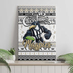 Magpies Football Xmas Canvas Wall Art Australia AFL Mascot
