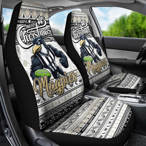 Magpies Football Xmas Car Seat Cover Australia AFL Mascot